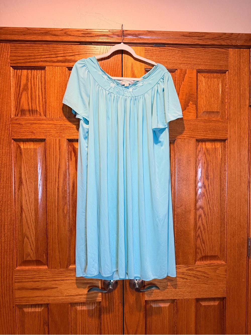 Miss Elaine Light Blue Embroidered Nightgown